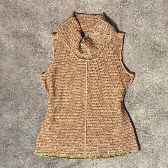 Y2k sigrid olsen turtleneck sleeveless top - Picture 1 of 7